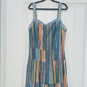 LOFT Colorful Striped Midi Dress